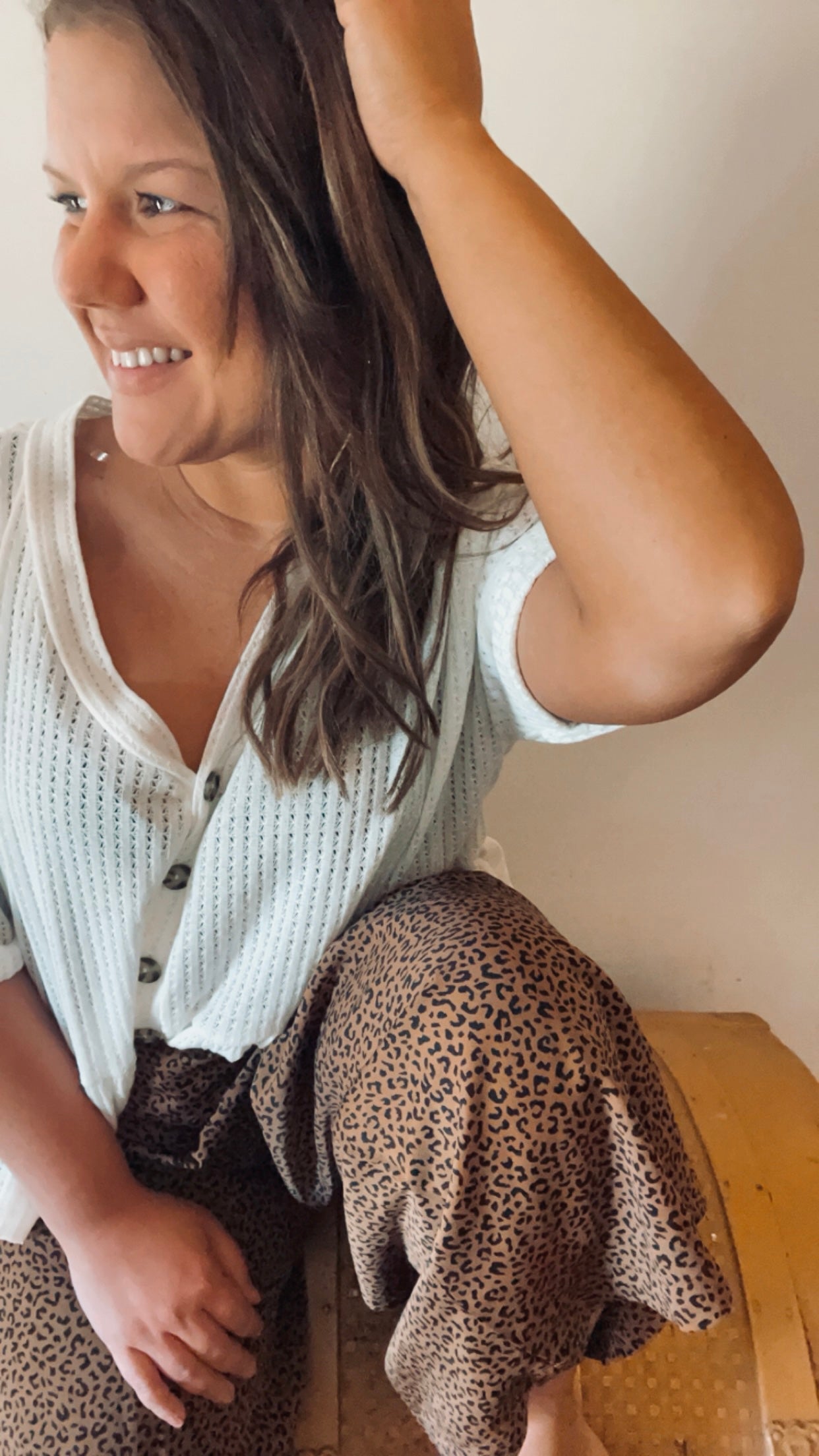 Vintage-Inspired Leopard Wide Leg Pants
